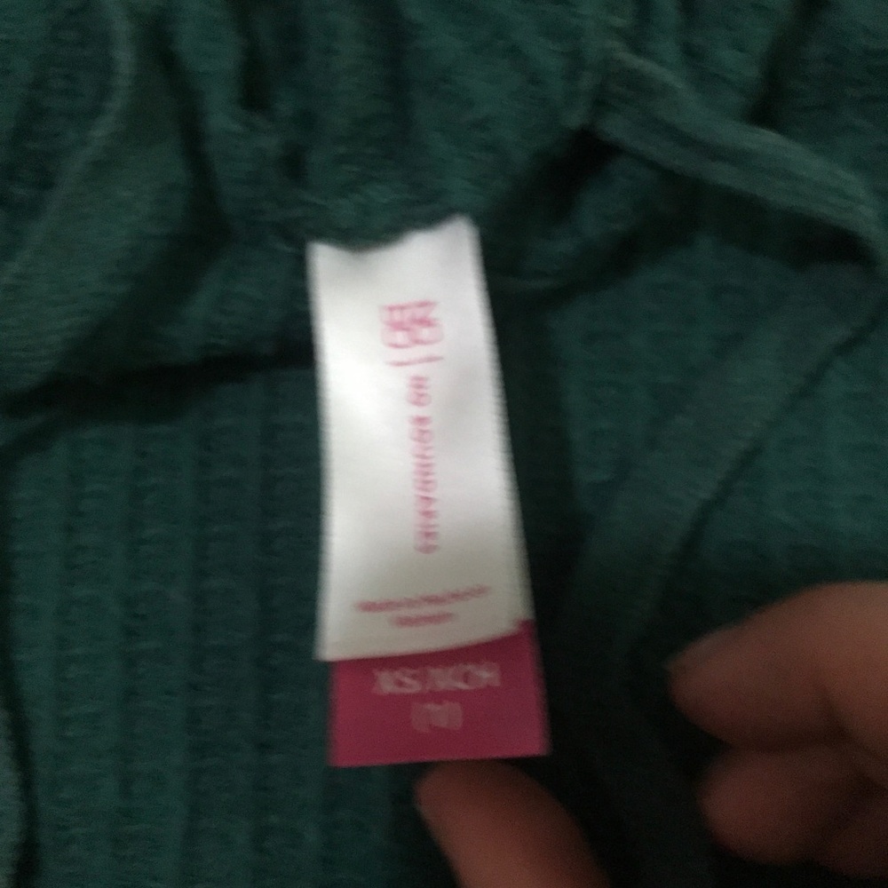 dark emerald green hooded long sleeve shirt with lace up sleeve detail - Picture 3 of 3